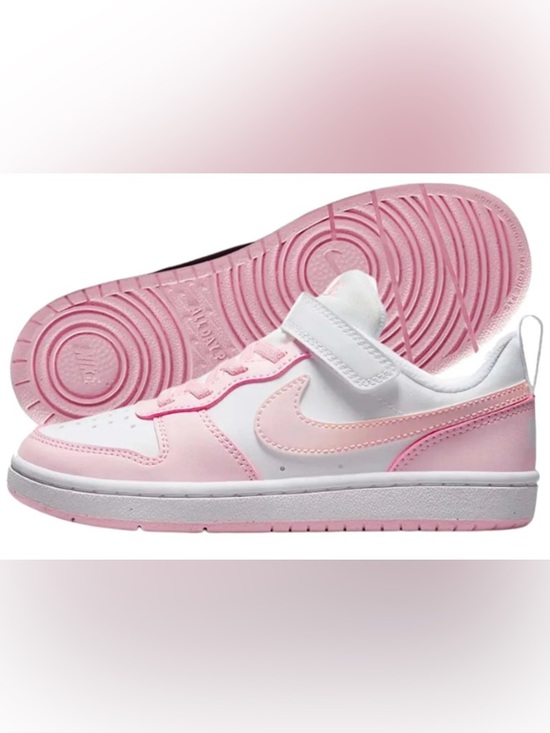 Nike Other - Nike Kids White and Light Pink Velcro Lace-Up Sneakers Size 1Y